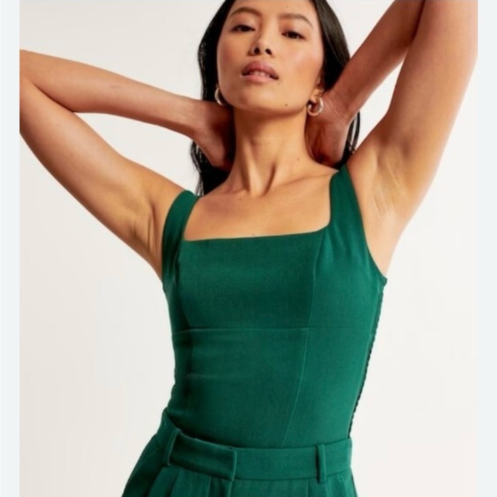 Abercrombie & Fitch Teal Tailored Square-neck Set Top